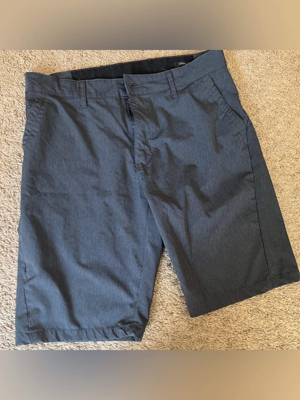 Kenneth Cole Slate Dark Steel Grey Flat-Front Performance Shorts